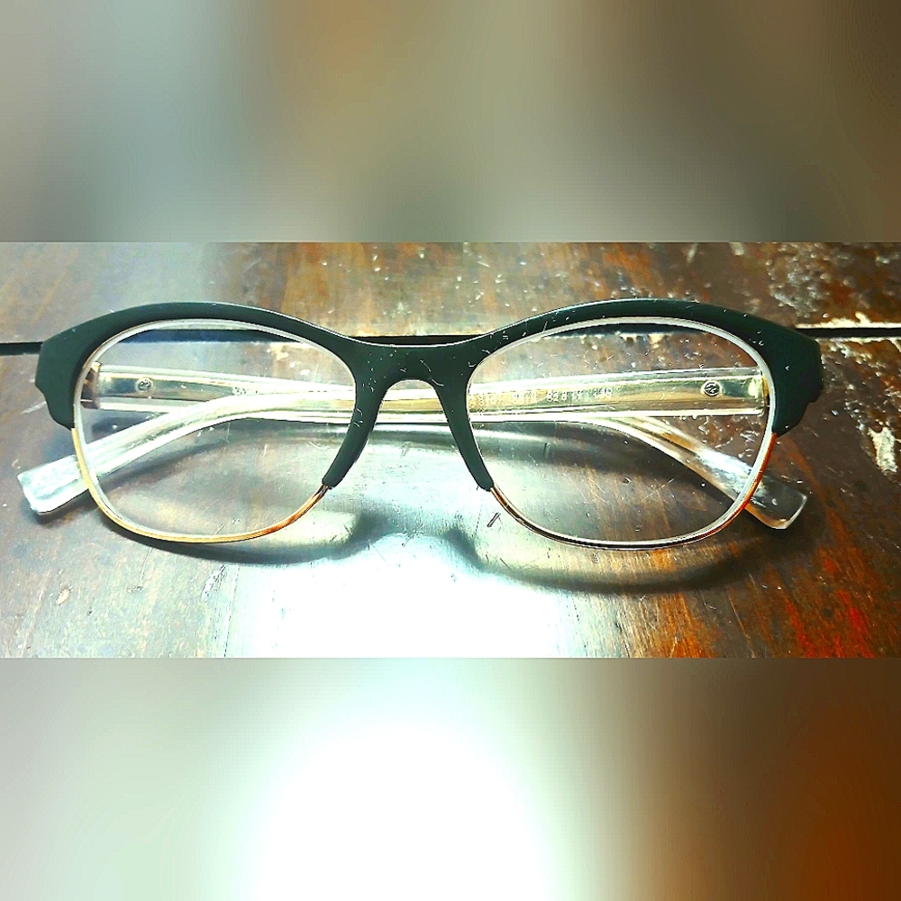 Emporio Armani Green And Gold Eyeglasses FRAMES ONLY